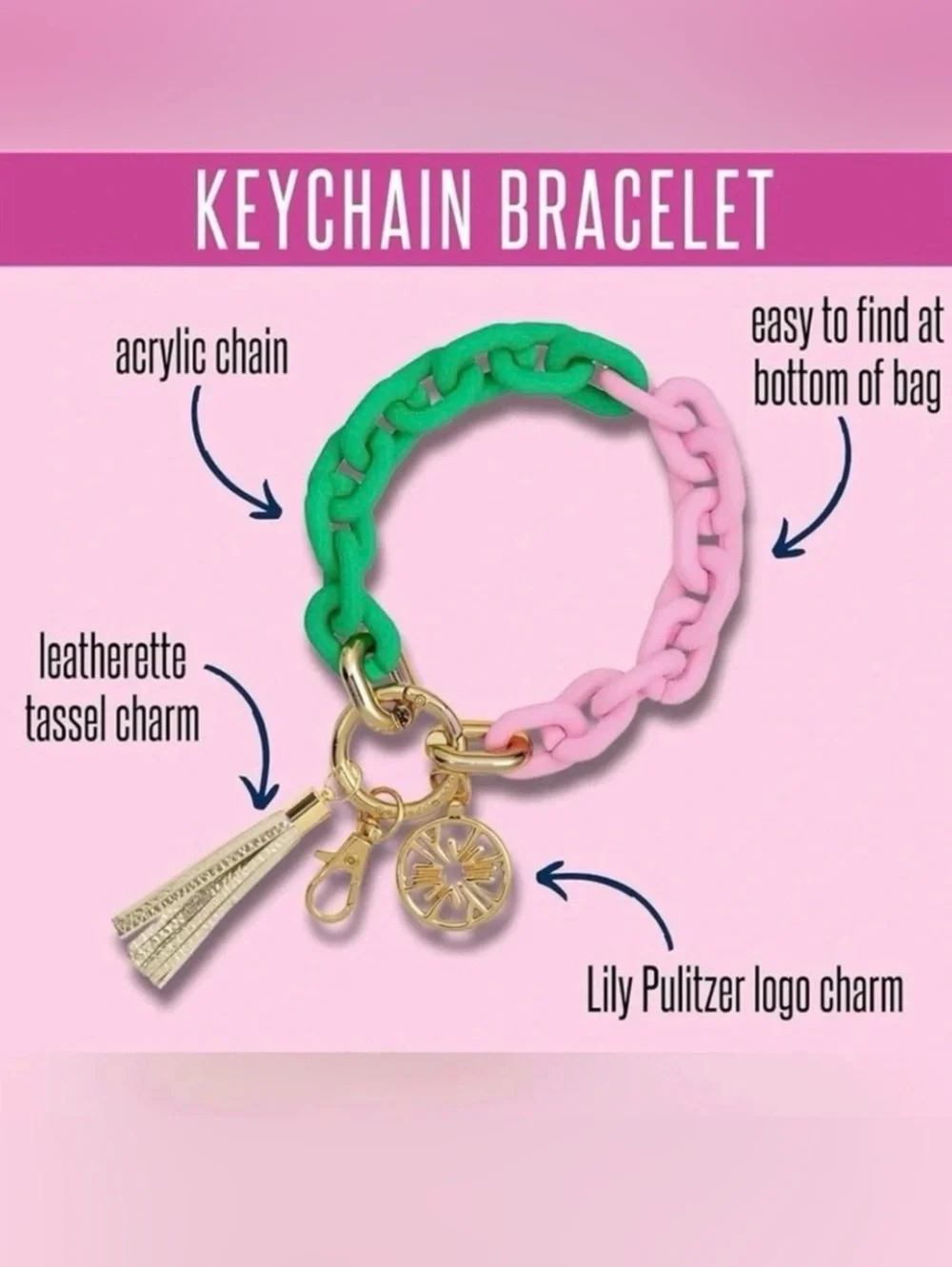Lilly Pulitzer keychain bracelet
